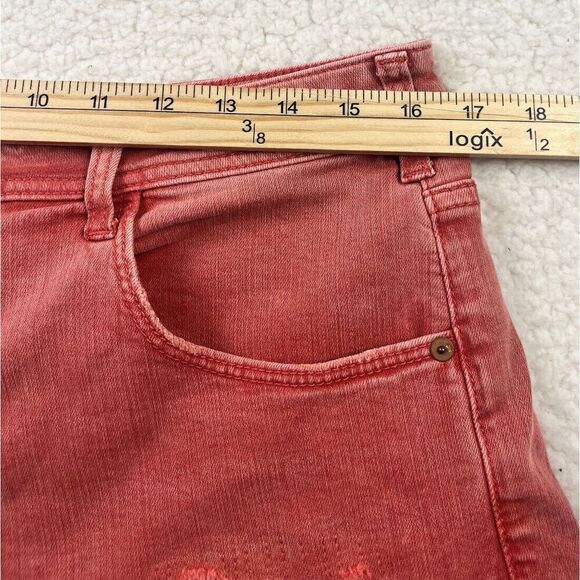 Pilcro and the Letterpress High Waist Denim Cuffed Boyfriend‎ Bermuda Shorts 32 - Picture 5 of 10
